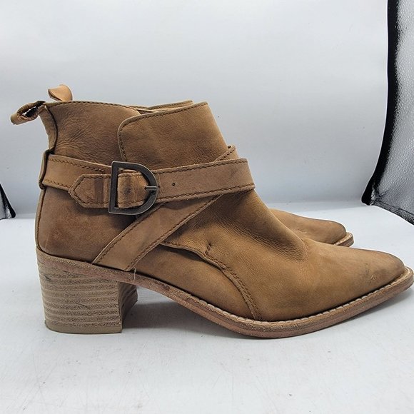Free People Womens Size 7 Brown Back Loop Ankle Boot Casual Going Out EU 37 - Picture 7 of 13